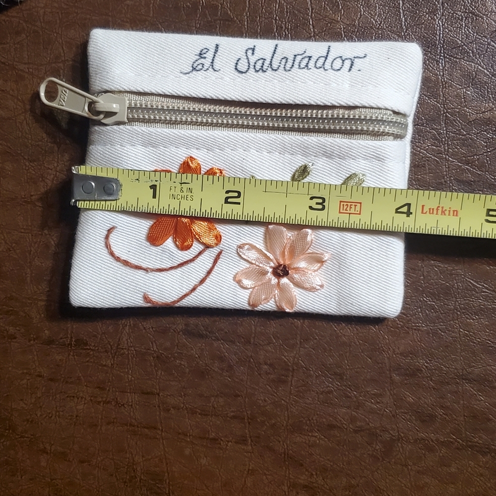 Authentic,handmade,vintage,embroidered floral El Salvador bag w change purse - Picture 6 of 8